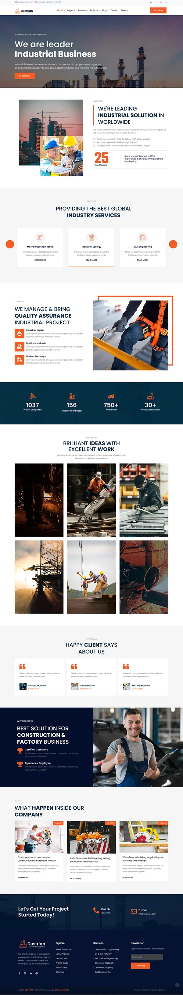 Dustrian - Joomla 6 Factory & Industrial Template